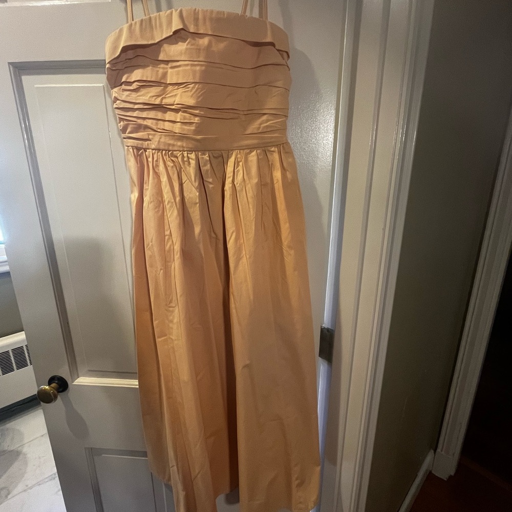 Poplin Strapless Peach Dress